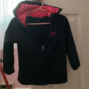 UA Under Armour zip up hoodie and pink leggings 3t toddler girl